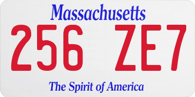 MA license plate 256ZE7