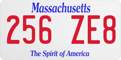 MA license plate 256ZE8