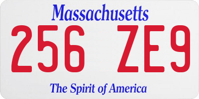 MA license plate 256ZE9