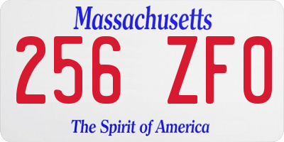 MA license plate 256ZF0