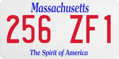 MA license plate 256ZF1