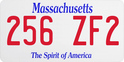 MA license plate 256ZF2