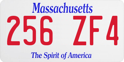 MA license plate 256ZF4