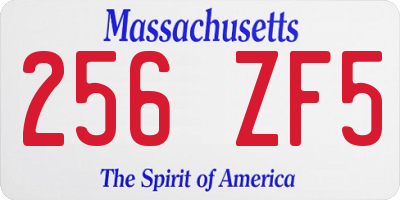 MA license plate 256ZF5