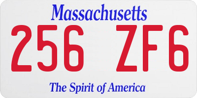 MA license plate 256ZF6