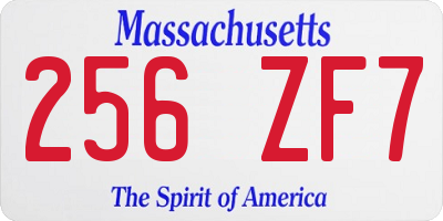 MA license plate 256ZF7