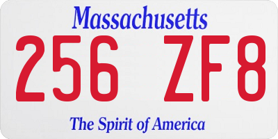 MA license plate 256ZF8
