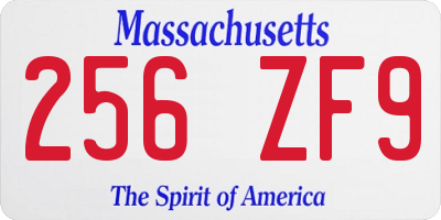 MA license plate 256ZF9