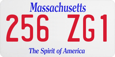 MA license plate 256ZG1