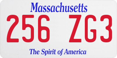 MA license plate 256ZG3