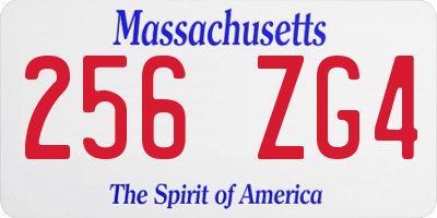 MA license plate 256ZG4