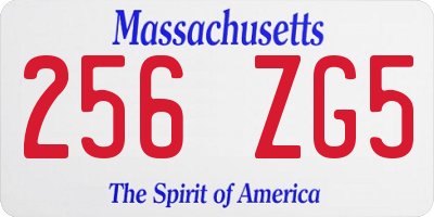 MA license plate 256ZG5
