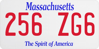MA license plate 256ZG6