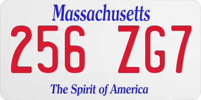 MA license plate 256ZG7
