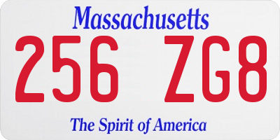 MA license plate 256ZG8