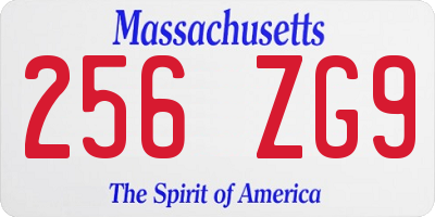 MA license plate 256ZG9