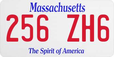 MA license plate 256ZH6