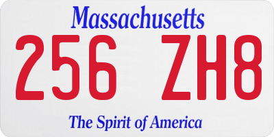 MA license plate 256ZH8