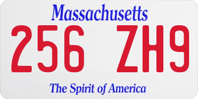 MA license plate 256ZH9