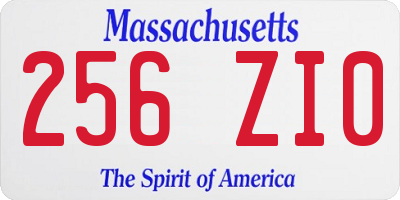 MA license plate 256ZI0