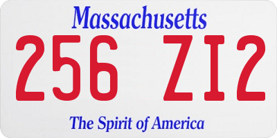 MA license plate 256ZI2