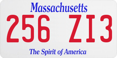 MA license plate 256ZI3