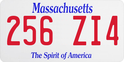 MA license plate 256ZI4