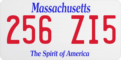 MA license plate 256ZI5