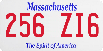 MA license plate 256ZI6
