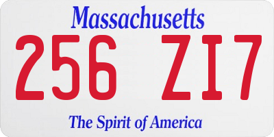 MA license plate 256ZI7