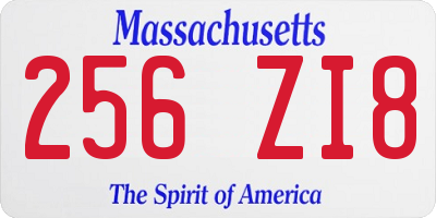 MA license plate 256ZI8