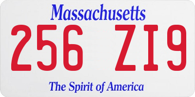 MA license plate 256ZI9