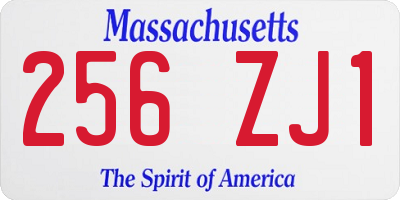 MA license plate 256ZJ1