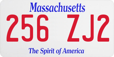 MA license plate 256ZJ2