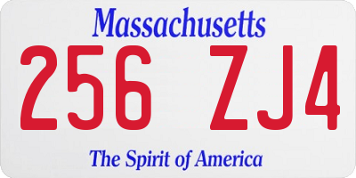 MA license plate 256ZJ4