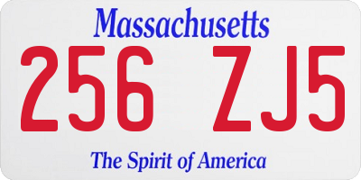 MA license plate 256ZJ5