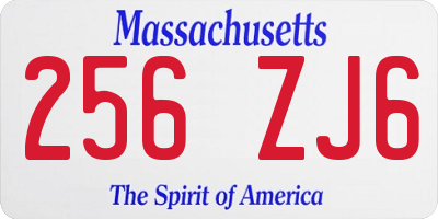 MA license plate 256ZJ6