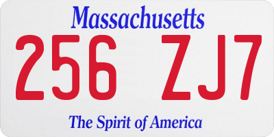 MA license plate 256ZJ7