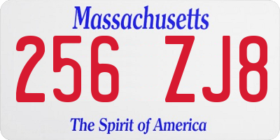 MA license plate 256ZJ8