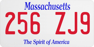 MA license plate 256ZJ9