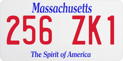 MA license plate 256ZK1