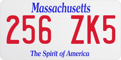 MA license plate 256ZK5