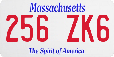 MA license plate 256ZK6