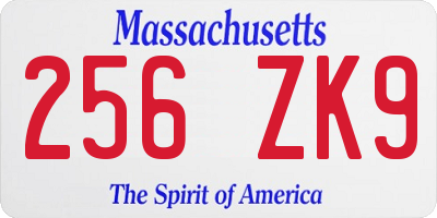 MA license plate 256ZK9