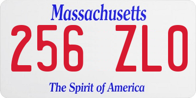 MA license plate 256ZL0