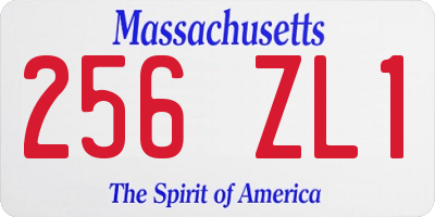 MA license plate 256ZL1