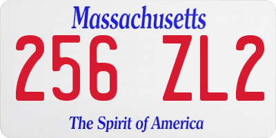 MA license plate 256ZL2