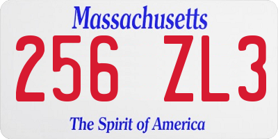 MA license plate 256ZL3