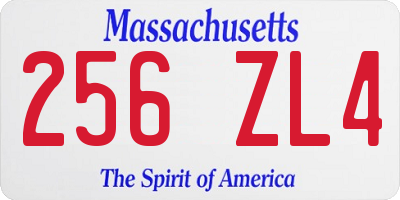 MA license plate 256ZL4