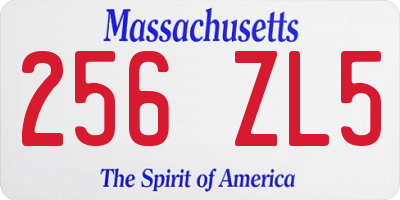 MA license plate 256ZL5